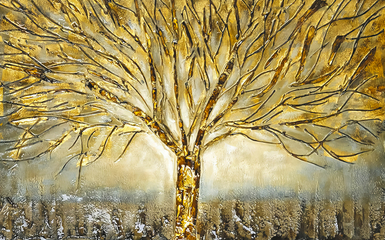 Metaliczne złote drzewo